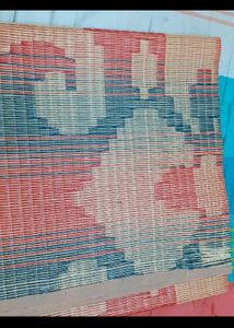 Woven Red Blue and Beige Mat