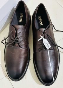 Geox Men's Brown Leather Formal Shoes