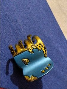 Blue - Gold Hair Clip