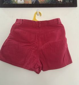 Stylish Red Denim Shorts for Women