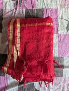 Teal Kurta Set with Red Dupatta
