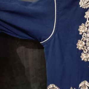 Party Wear Pink And Blue Gown