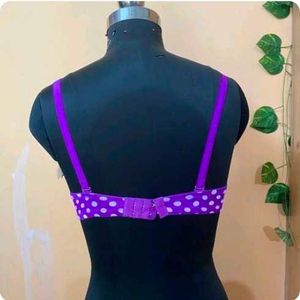 Purple Polka Dot Padded Bra