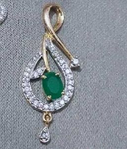 _Gold Plated White And Panna Green