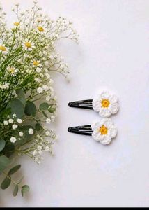Handmade Crochet Daisy Hair Tie