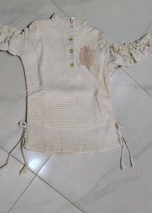 Elegant Cream Puff Sleeve Top