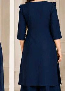 Elegant Navy Blue Kurta Set embroidery