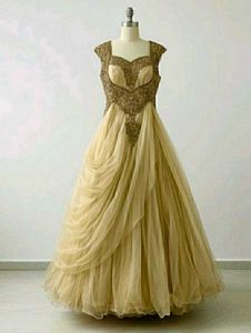 Frontier Gold Embellished Princess Gown