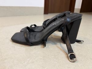 Used old Black Heeled Sandals