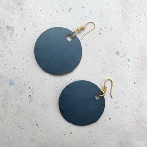 Teal Spiral Dot Earrings