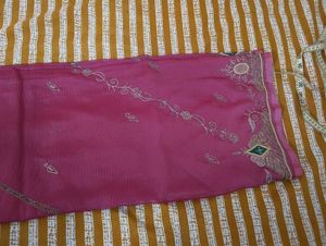 Embroidered Silk Blend Saree