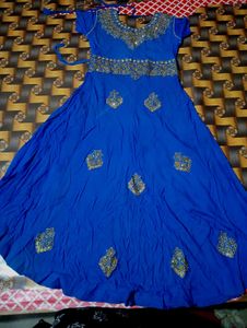 festive beautiful bright blue gown