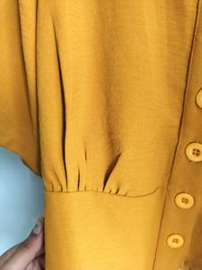 Chic Mustard Yellow Square Neck Top