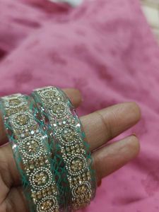 Elegant Beaded Bangles - Set of 2