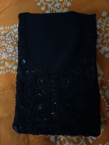 Elegant Black Embellished Kurta