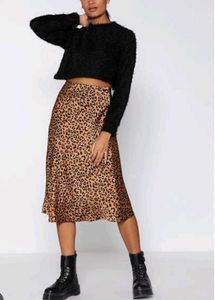 Leopard Print Midi Skirt