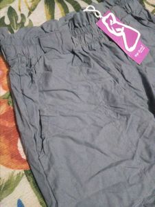 Stylish Grey Tie-Waist Pants
