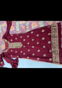 Maroon beautiful garara suit