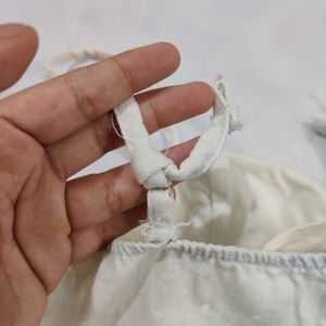 Faded Blue/White Denim Fabric Bodysuit