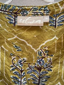 Boho Sleeveless Mustard Yellow Printed Top