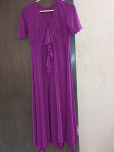 Cocktail Purple Lycra Party Dress
