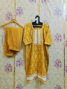 🇳🇿💫🎀Yellow Printed Kurta Set