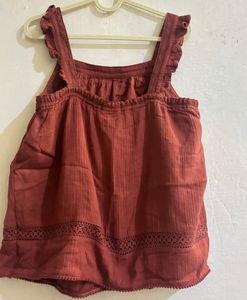 Beautiful Rust Ruffled Top