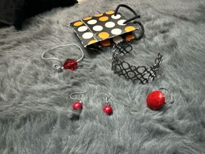 Red &amp; Silver Jewelry Set