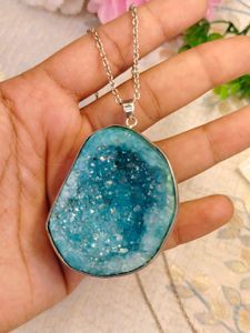 Aqua Blue Druzy Pandent