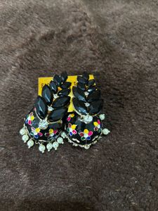 Elegant Black Jhumka Earrings