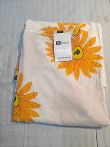 Xoxo White Kurta Pant with Floral Print