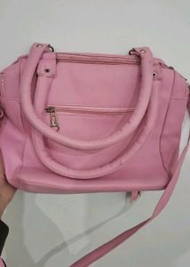 Pink Shoulder Bag with Tassel