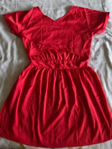 Vibrant peachy pink Layered Dress