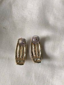 Vintage Pearl &amp; Rhinestone Earrings