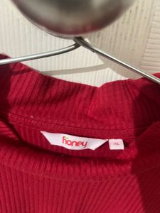 Red Ribbed Mock Neck Top