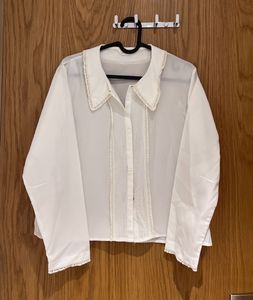 Sheer off White shirt with lace Detailing