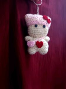 Crochet Kitty Keychain