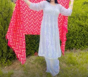 Elegant White Chikankari Kurti