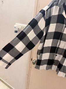 Stylish Black &amp; White Checkered Shirt
