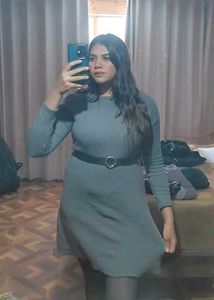 Elegant Grey Knit Dress