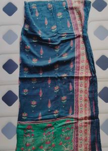 Stylish Teal Floral Print Sharara Set