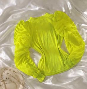 Neon Puff Sleeve Top