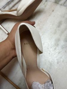 Mango White Heels