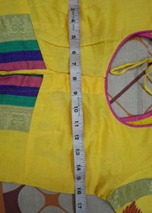 Yellow Embroidered Saree Blouse