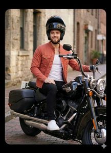 BIKERS Red Denim light Jacket