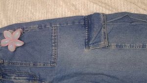 Rusted Blue cargo denim , high waisted