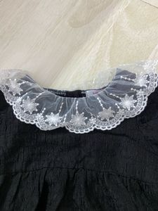 Baby Girls Black Lace Collar Romper