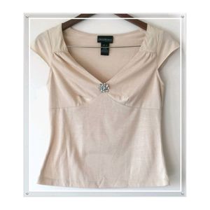 Embellished Beige Top