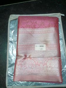Elegant baby pink Silk Saree 💕