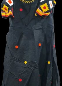 Black Embroidered Sharara Suit